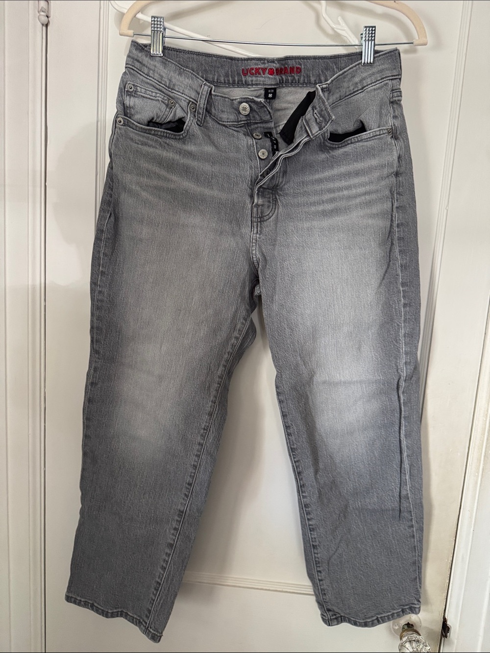 Lucky Brand Faded Gray Straight-Leg Jeans